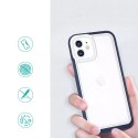 Coque transparente 3 en 1 pour iPhone 12 avec cadre en gel bleu