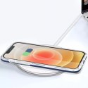 Coque transparente 3 en 1 pour iPhone 12 avec cadre en gel bleu