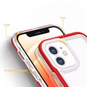 Coque transparente 3 en 1 pour iPhone 12 frame gel cover rouge