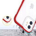 Coque transparente 3 en 1 pour iPhone 12 frame gel cover rouge