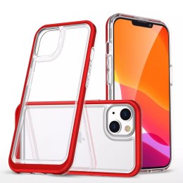 Coque transparente 3 en 1 pour iPhone 13 Frame Cover Gel Rouge