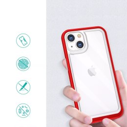 Coque transparente 3 en 1 pour iPhone 13 Frame Cover Gel Rouge