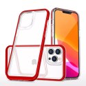 Coque transparente 3 en 1 pour iPhone 13 Pro Max Frame Cover Gel Rouge