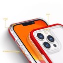 Coque transparente 3 en 1 pour iPhone 13 Pro Max Frame Cover Gel Rouge