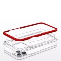 Coque transparente 3 en 1 pour iPhone 13 Pro Max Frame Cover Gel Rouge