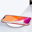 Coque transparente 3 en 1 pour iPhone 13 Pro Max Frame Cover Gel Rouge