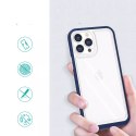 Coque transparente 3 en 1 pour iPhone 13 Pro avec cadre en gel bleu