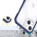 Coque transparente 3en1 pour iPhone 13 mini gel cover avec cadre bleu