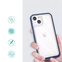 Coque transparente 3en1 pour iPhone 13 mini gel cover avec cadre bleu