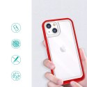 Coque transparente 3en1 pour iPhone 13 mini gel cover avec cadre rouge