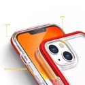 Coque transparente 3en1 pour iPhone 13 mini gel cover avec cadre rouge