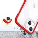 Coque transparente 3en1 pour iPhone 13 mini gel cover avec cadre rouge