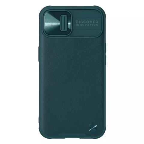 Étui en cuir Nillkin CamShield pour iPhone 13 avec couvercle pour appareil photo vert