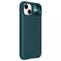 Étui en cuir Nillkin CamShield pour iPhone 13 avec couvercle pour appareil photo vert