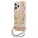 Guess GUHCP13XHFLSD iPhone 13 Pro Max 6.7 "or / or étui rigide Flower Strap