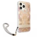 Guess GUHCP13XHFLSD iPhone 13 Pro Max 6.7 "or / or étui rigide Flower Strap