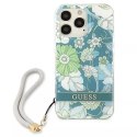 Guess GUHCP13XHFLSN iPhone 13 Pro Max 6.7 "vert / vert étui rigide Flower Strap