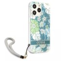 Guess GUHCP13XHFLSN iPhone 13 Pro Max 6.7 "vert / vert étui rigide Flower Strap