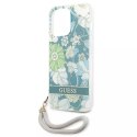 Guess GUHCP13XHFLSN iPhone 13 Pro Max 6.7 "vert / vert étui rigide Flower Strap