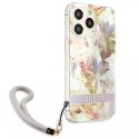 Guess GUHCP13XHFLSU iPhone 13 Pro Max 6.7 "violet / violet étui rigide Flower Strap