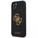 Guess GUHCP13MLS4GGBK iPhone 13 6.1 "étui rigide noir / noir Logo 4G en silicone