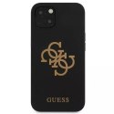 Guess GUHCP13MLS4GGBK iPhone 13 6.1 "étui rigide noir / noir Logo 4G en silicone