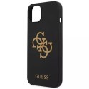 Guess GUHCP13MLS4GGBK iPhone 13 6.1 "étui rigide noir / noir Logo 4G en silicone