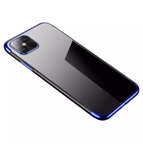 Clear Color Case Gel TPU Cadre de galvanoplastie Couverture pour iPhone 13 mini bleu