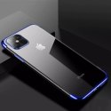 Clear Color Case Gel TPU Cadre de galvanoplastie Couverture pour iPhone 13 mini bleu