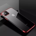 Clear Color Case Gel TPU Cadre de galvanoplastie Couverture pour iPhone 13 mini rouge