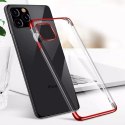 Clear Color Case Gel TPU Cadre de galvanoplastie Couverture pour iPhone 13 mini rouge