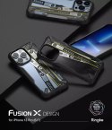 Coque PC Ringke Fusion X Design durable avec pare-chocs en TPU pour iPhone 13 Pro noir (bande de billets) (FXD550E43)