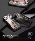 Coque PC Ringke Fusion X Design durable avec pare-chocs en TPU pour iPhone 13 mini noir (bande de billets) (FXD540E43)