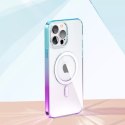 Coque magnétique Kingxbar PQY Gradient Series pour iPhone 13 Coque Bleue / Rose (compatible MagSafe)