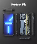 Coque rigide Ringke Fusion X Design avec pare-chocs en TPU pour iPhone 13 Pro Max noir (bande de billets) (FXD555E43)