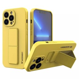Wozinsky Kickstand Case étui en silicone avec support pour iPhone 13 mini jaune