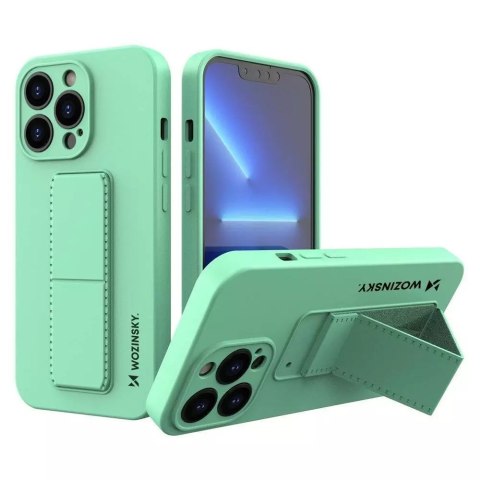 Wozinsky Kickstand Case étui en silicone avec support pour iPhone 13 mini menthe