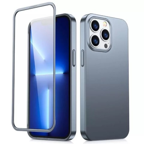 Coque avant et arrière Joyroom 360 Full Case pour iPhone 13 Pro Max + protecteur d&#39;écran en verre trempé gris (JR-BP928)