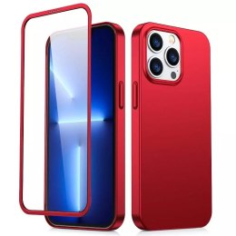 Coque avant et arrière Joyroom 360 Full Case pour iPhone 13 Pro Max + protecteur d'écran en verre trempé rouge (JR-BP928 rou