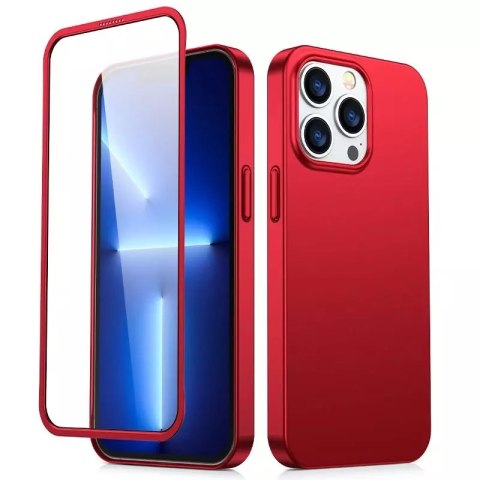 Coque avant et arrière Joyroom 360 Full Case pour iPhone 13 Pro Max + protecteur d&#39;écran en verre trempé rouge (JR-BP928 rou