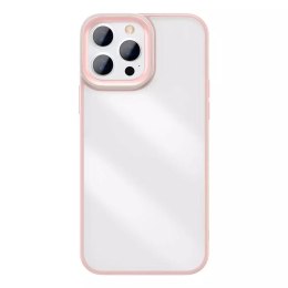 Coque rigide Baseus Crystal Phone Case pour iPhone 13 Pro avec cadre en TPU rose (ARJT001004)