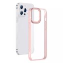 Coque rigide Baseus Crystal Phone Case pour iPhone 13 Pro avec cadre en TPU rose (ARJT001004)