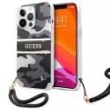 Guess GUHCP13XKCABBK iPhone 13 Pro Max 6,7 "étui rigide noir / noir Camo Strap Collection