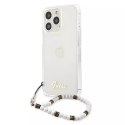 Guess GUHCP13XKPSWH iPhone 13 Pro Max 6.7" Etui rigide transparent Blanc Perle