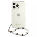 Guess GUHCP13XKPSWH iPhone 13 Pro Max 6.7" Etui rigide transparent Blanc Perle