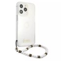 Guess GUHCP13XKPSWH iPhone 13 Pro Max 6.7" Etui rigide transparent Blanc Perle