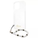 Guess GUHCP13XKPSWH iPhone 13 Pro Max 6.7" Etui rigide transparent Blanc Perle