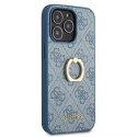 Guess GUHCP13L4GMRBL iPhone 13 Pro / 13 6,1 "étui rigide bleu / bleu 4G avec support à anneau