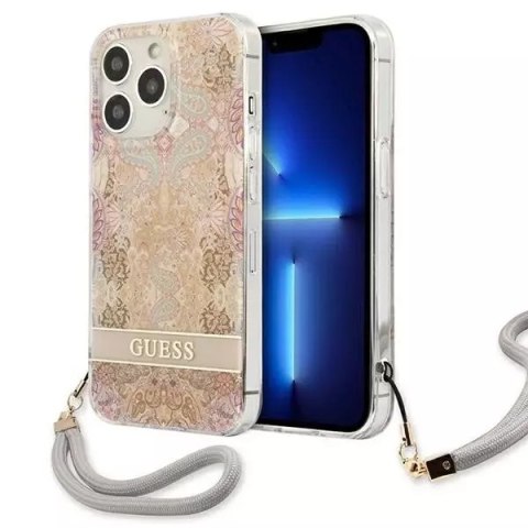 Guess GUHCP13LHFLSD iPhone 13 Pro / 13 6.1 "gold / gold hardcase Flower Strap