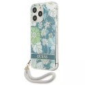 Guess GUHCP13LHFLSN iPhone 13 Pro / 13 6.1" étui rigide vert / vert Flower Strap